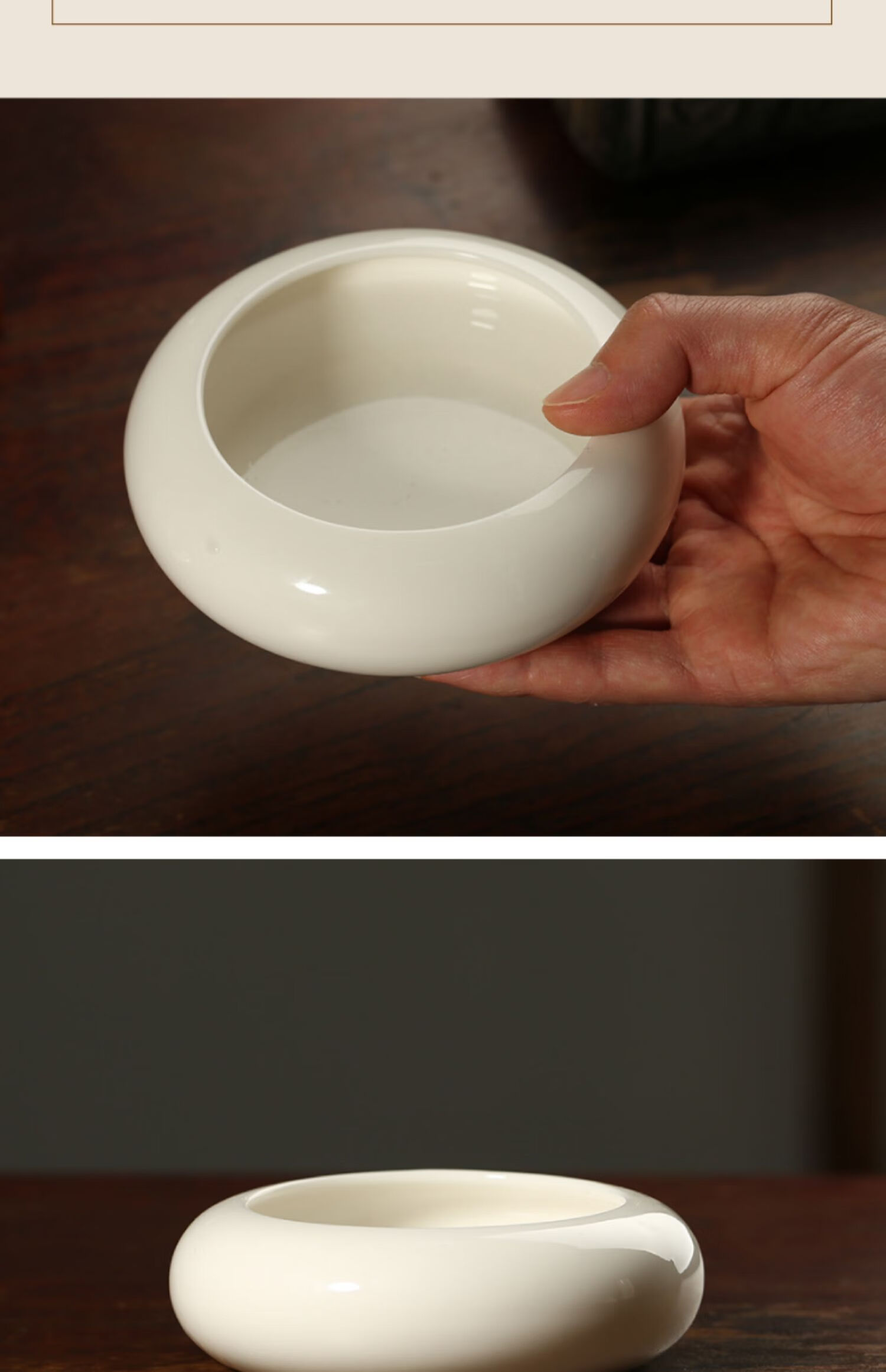 黔墨德化羊脂玉白瓷笔洗笔筒笔山水勺套装文房四宝书房把玩笔洗三件套