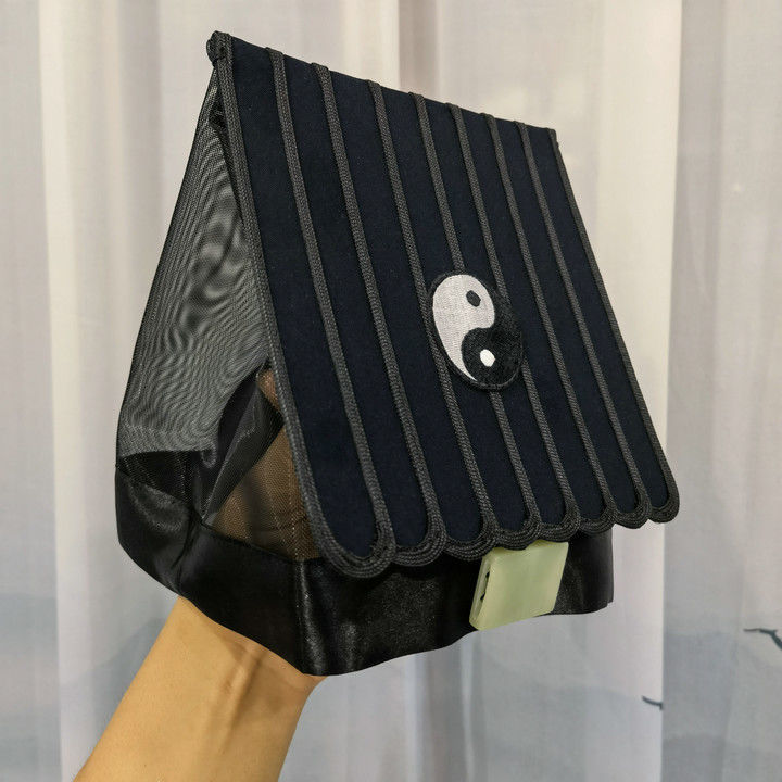 道帽道士帽法帽太极纯阳巾 道服道袍 混巾道巾太极八卦九梁巾 黑色