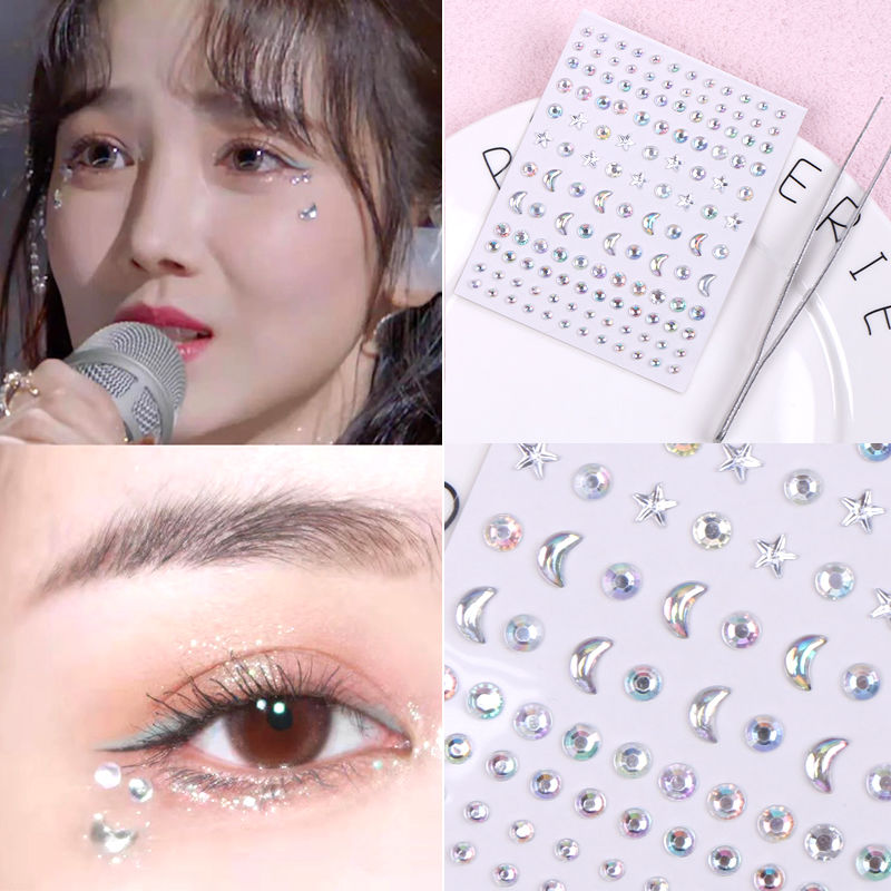 ruiyi网红泪钻眼妆贴亮钻眼角小贴钻珍珠贴闪钻眼部落泪妆舞台化妆