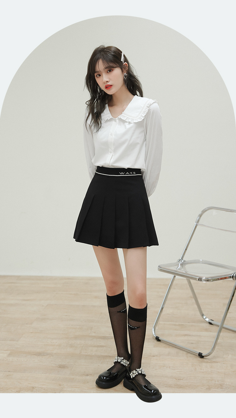 李一桐同款朵以2022春季新款甜酷jk高腰a字百褶短裙半身裙女37dc63