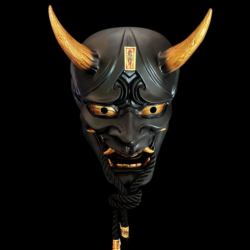 般若面具木质日式和风cosplay般若面具装饰挂件摆件表演道具mask可