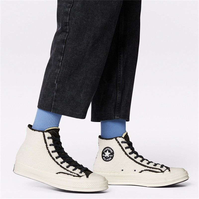 converse匡威男鞋女鞋2021秋冬季新款羊羔绒摇粒绒高帮帆布鞋板鞋保暖