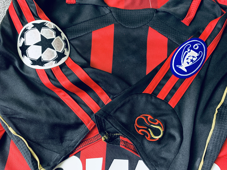 0607ac米兰复古球衣 主场短 22卡卡马尔蒂尼舍甫足球服队服 短袖单