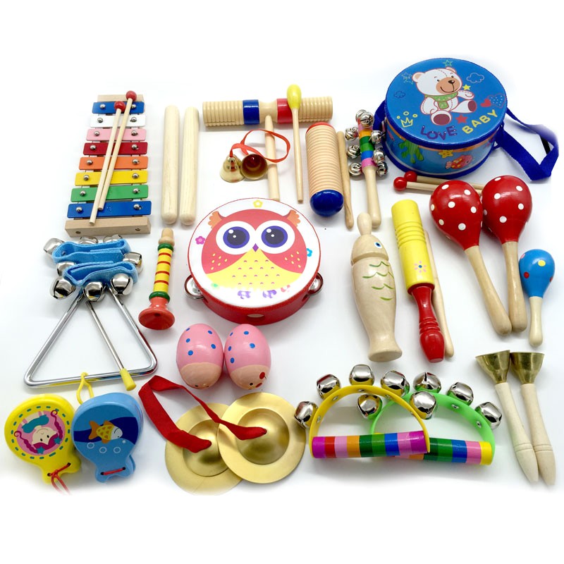 木奥尔夫乐器套装儿童打击乐器套装组合婴幼儿早教教具音乐器材手摇铃
