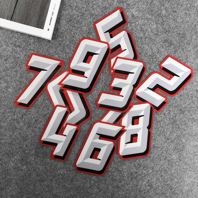 反光防水号码数字贴纸摩托车挡风车身油箱贴花装饰个性维斯帕小牛号码