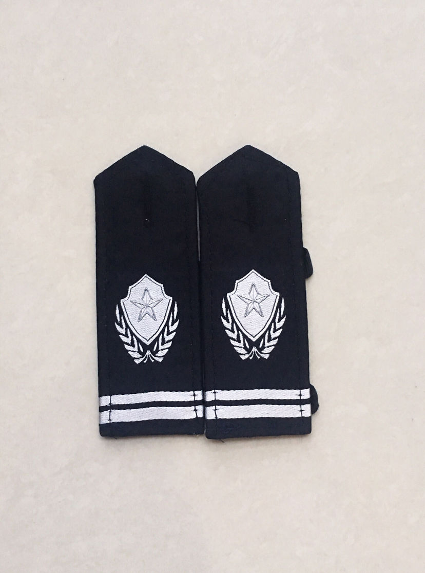 保安服配饰领带肩章夹标贴胸花胸号软套硬牌系列全白麦穗硬肩牌