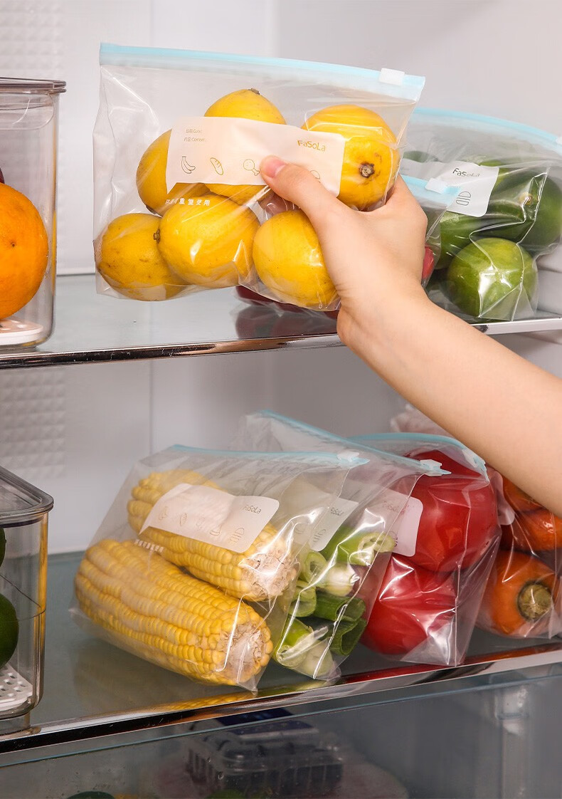 spsauce日式拉链式滑锁袋密实袋加厚收纳袋食品塑封袋闪封冰箱自封