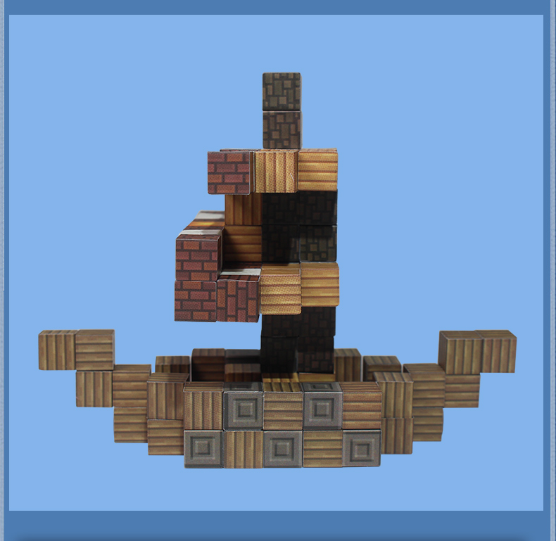 我的世界磁力积木拼装迷你小屋儿童节生日礼物 磁铁玩具模型 丛林探索