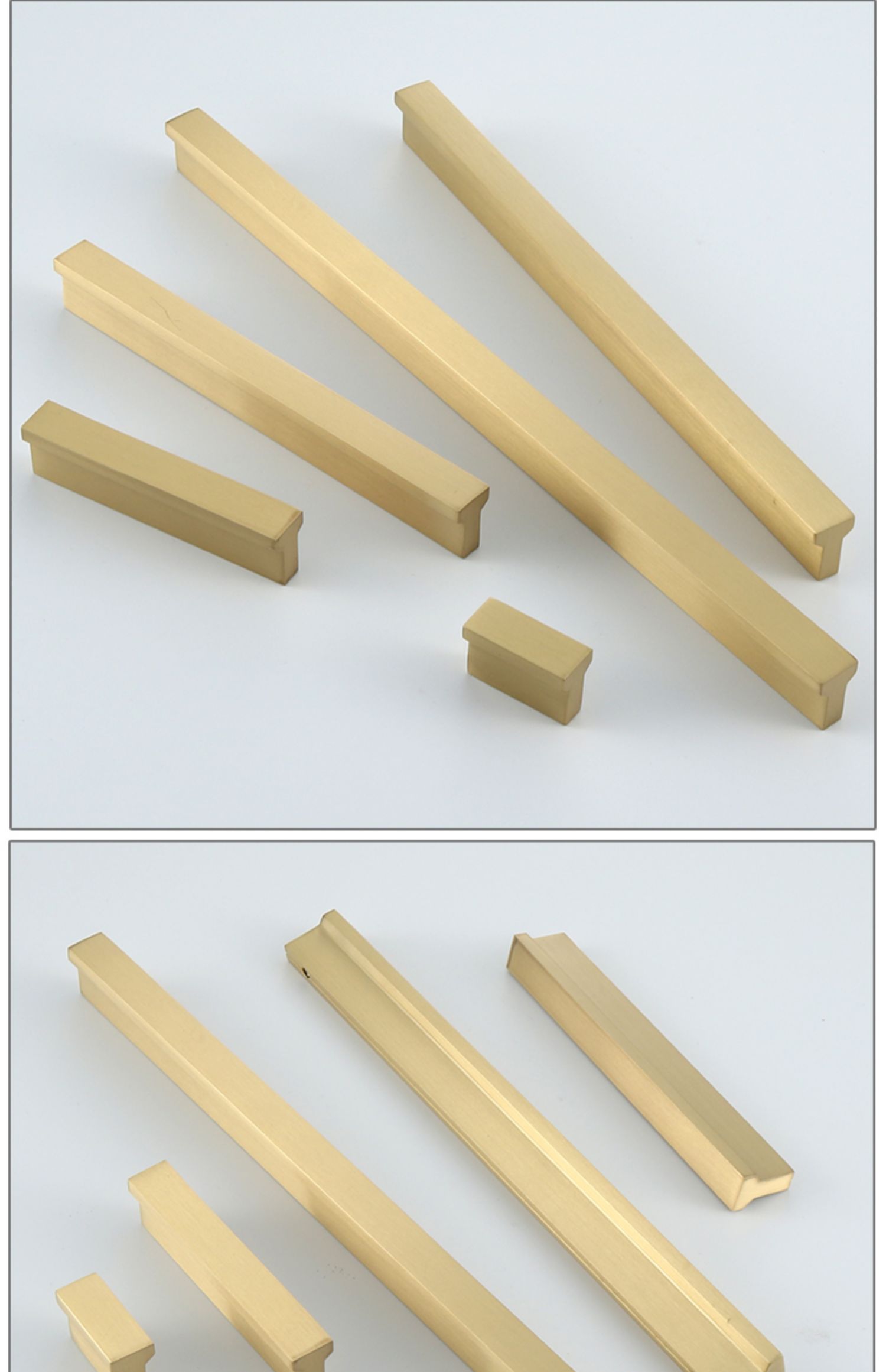 t型长条铜拉手加长现代简约衣柜橱柜门把手全黄铜抽屉金色轻奢总长