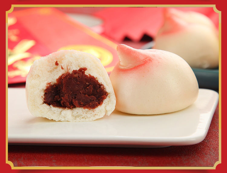 寿桃包祝寿生日礼物宴席寿桃馒头点心豆沙包长寿包共36只24只 寿桃包4