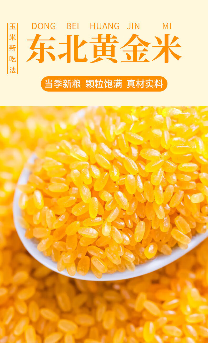 东北特产黄金米大米玉米五谷杂粮粗粮细做胚芽米谷物食品 黄金米/3斤