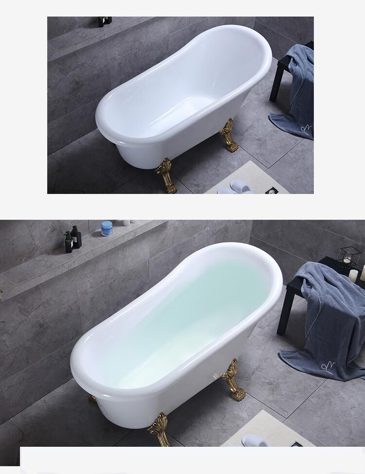 科勒京 60新款贵妃双层用独立式保温多彩欧式拍照网红猫脚水疗浴缸