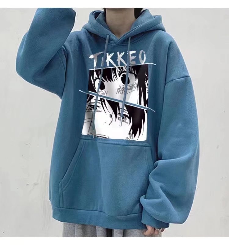 卫衣男春季男装百搭加肥加大码宽松休闲潮流胖子ins动漫印花头像百搭