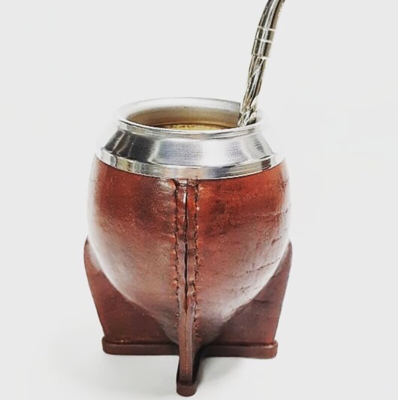 马黛茶专用杯 纯手工定制牛皮开口马黛茶杯马黛茶专用杯武磊梅西同款