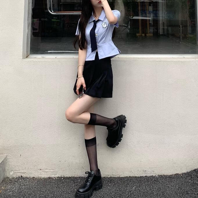 帕娅萱jmshop青雅艺高学妹学院风衬衫女短裙套装裙裤校服夏套装 衬衫