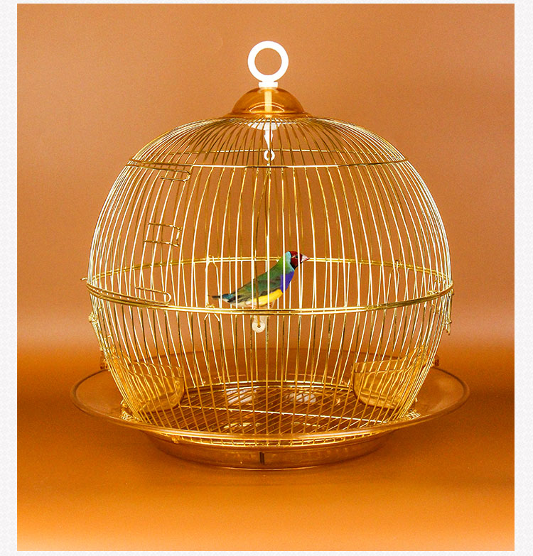 圆形鸟笼圆形玄凤虎皮文鸟牡丹珍珠金属笼装饰观赏笼小号繁殖鹦鹉笼
