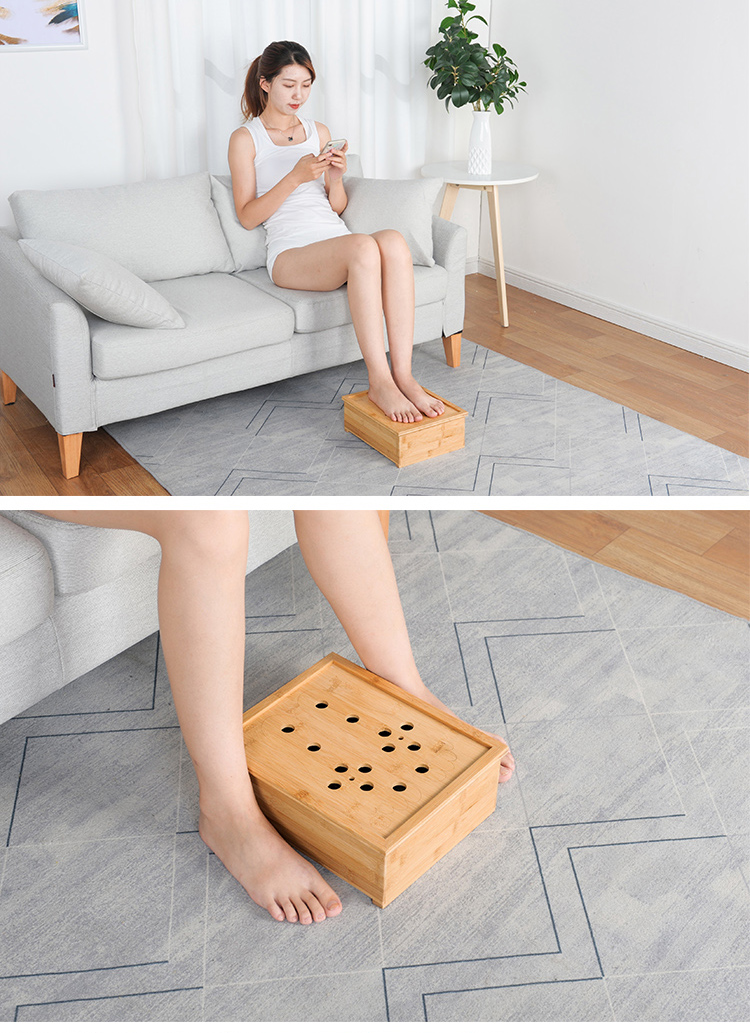 牌足灸康双足艾灸盒 脚底温灸盒温灸器具足疗熏艾盒竹制灸箱【图片