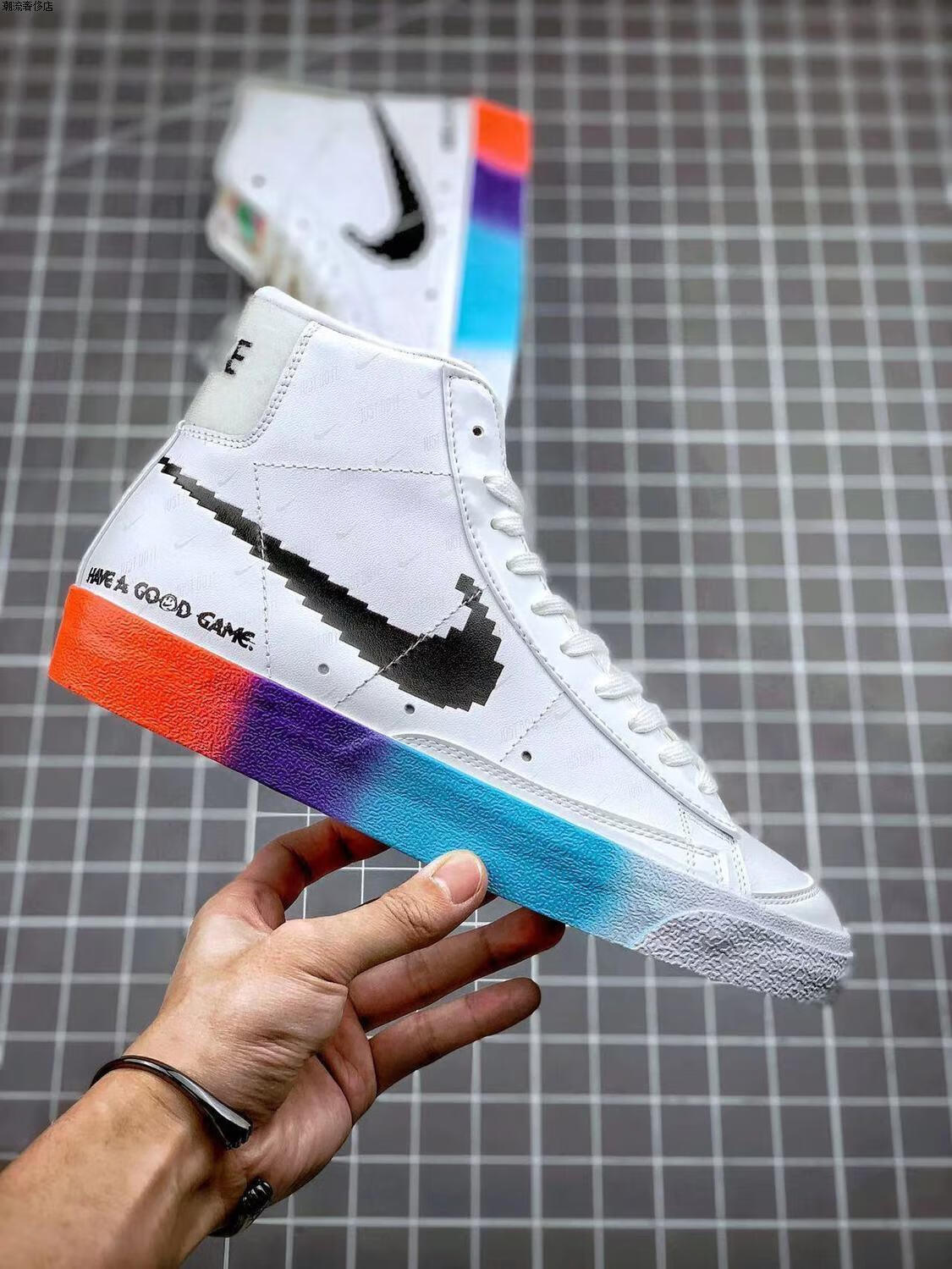 开拓者blazer mid 77男女鞋中帮电玩像素夜光涂鸦拆线板鞋休闲鞋莆田