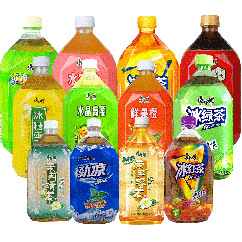 冰红茶饮料1l大瓶装劲凉冰红茶绿茶茉莉蜜茶蜂蜜柚子茶清茶鲜果橙1l8