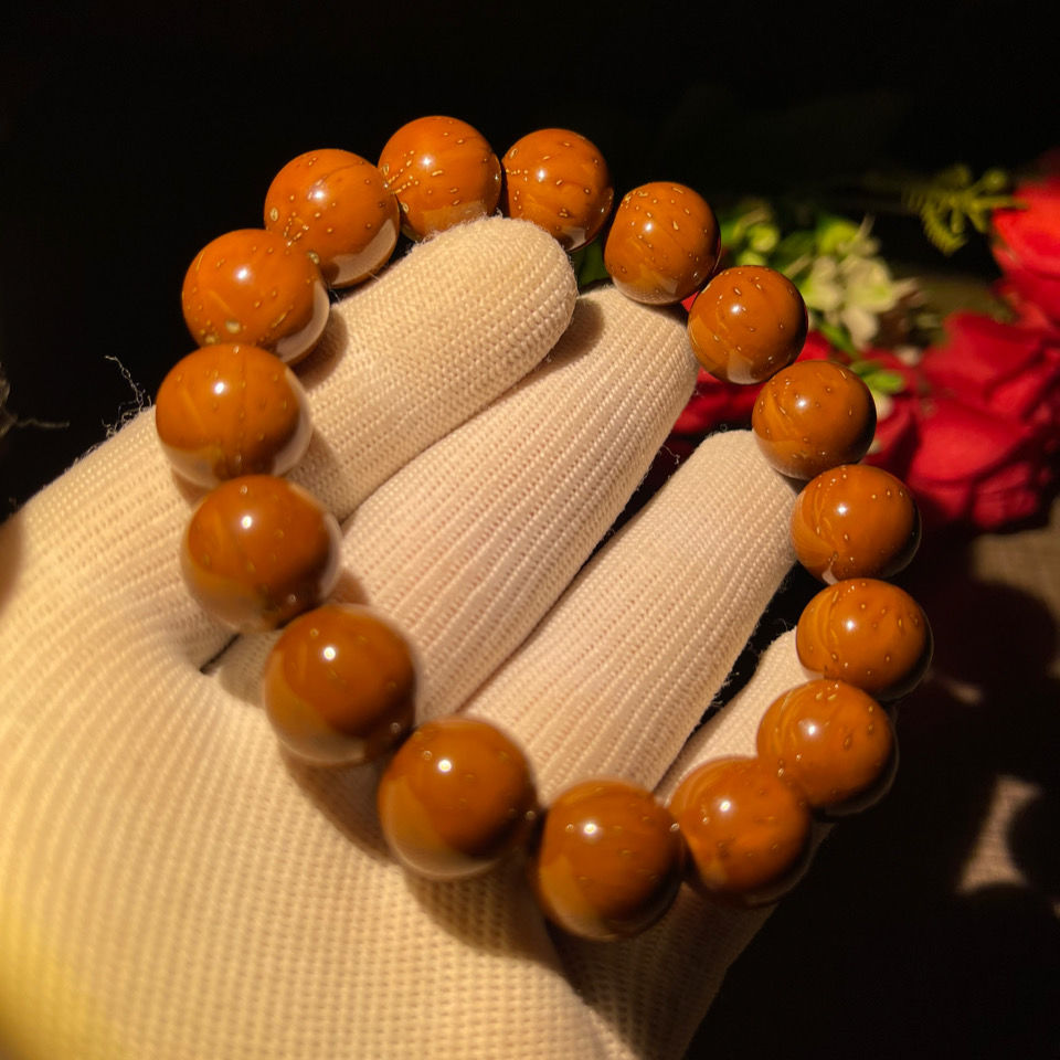 若姿莱紫金鼠光珠桶珠手串正圆菩提子实心鼠文玩佛珠手持13mm精品紫金