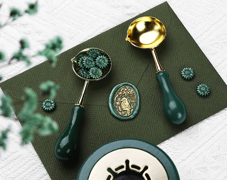 强聪(qiangcong) 强聪火漆勺实木合金小勺火漆加热工具搭配熔炉复古