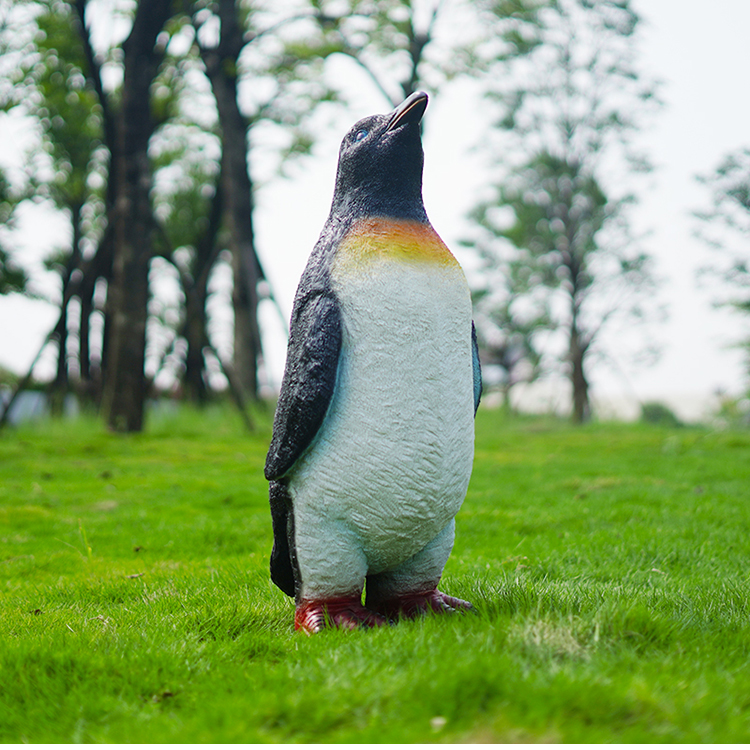室外仿真企鹅摆件雕塑玻璃钢动物模型海洋馆道具冰雪世界主题装饰a款