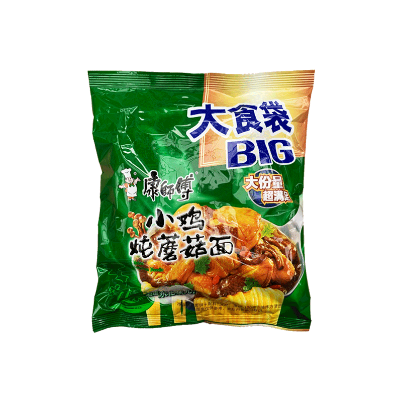 康师傅大食袋小鸡炖蘑菇面136g24袋装方便面泡面整箱装小鸡炖蘑菇12袋