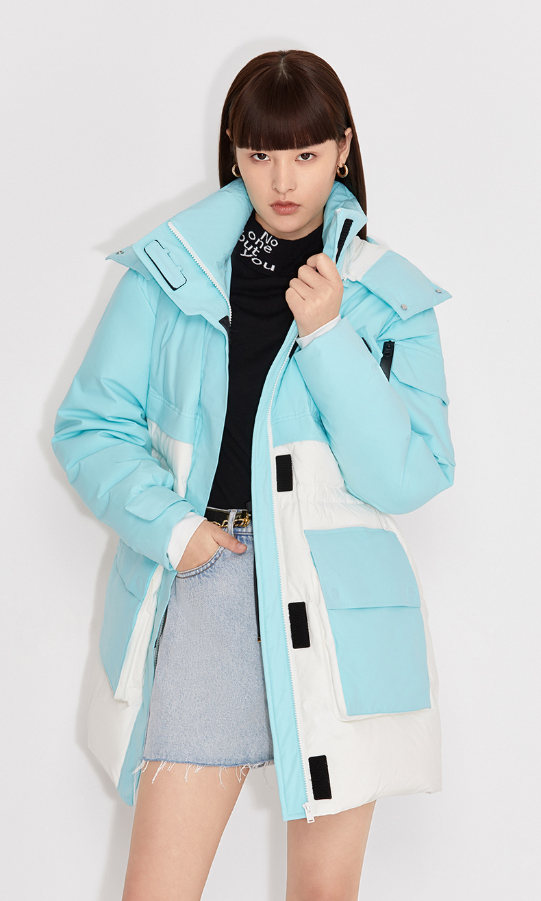 欧时力新款冬装撞色加热滑雪服服外套女 黄色410 xs【图片 价格 品牌