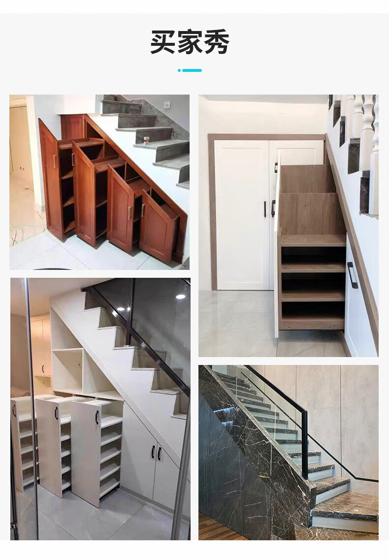 重型滑轨楼梯底下鞋柜抽拉轨道储物柜三节加长1m米托底轨伸缩导轨辰鸿