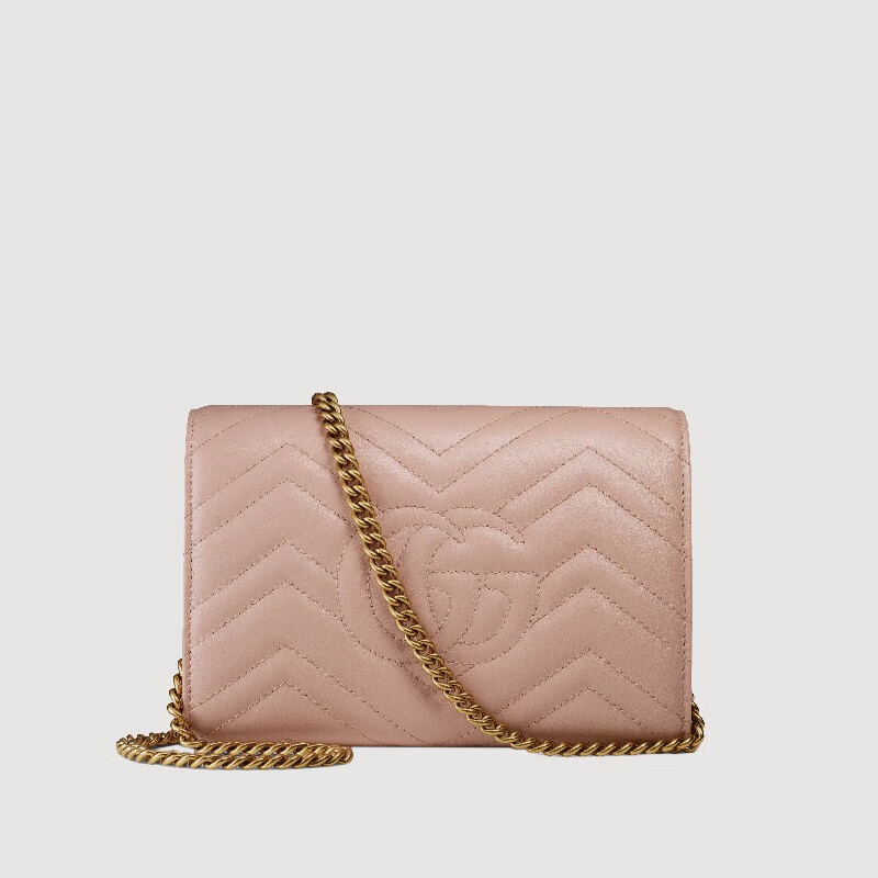 古驰(gucci) 女包 女士gg marmont系列双g标皮革单肩链条包斜挎包