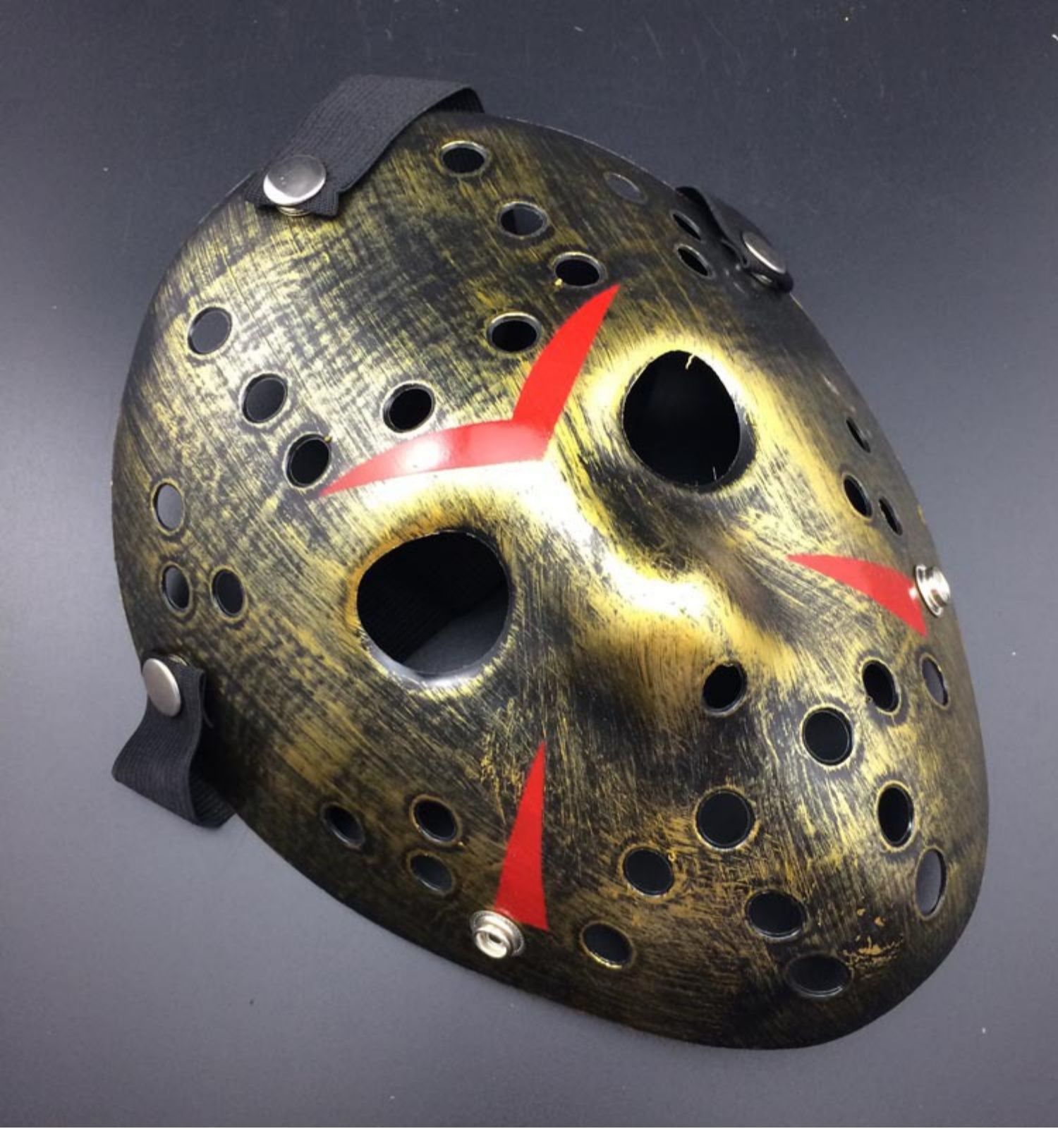 加厚十三号黑色星期五杰森面具半球杀人狂恐怖搞怪cos 复古金杰森面具