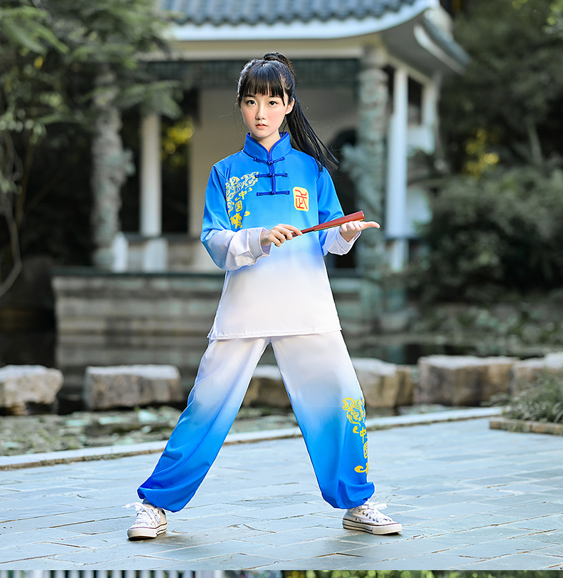 武极堂儿童武术表演服男女功夫练武服少儿长短袖训练服太极武术演出