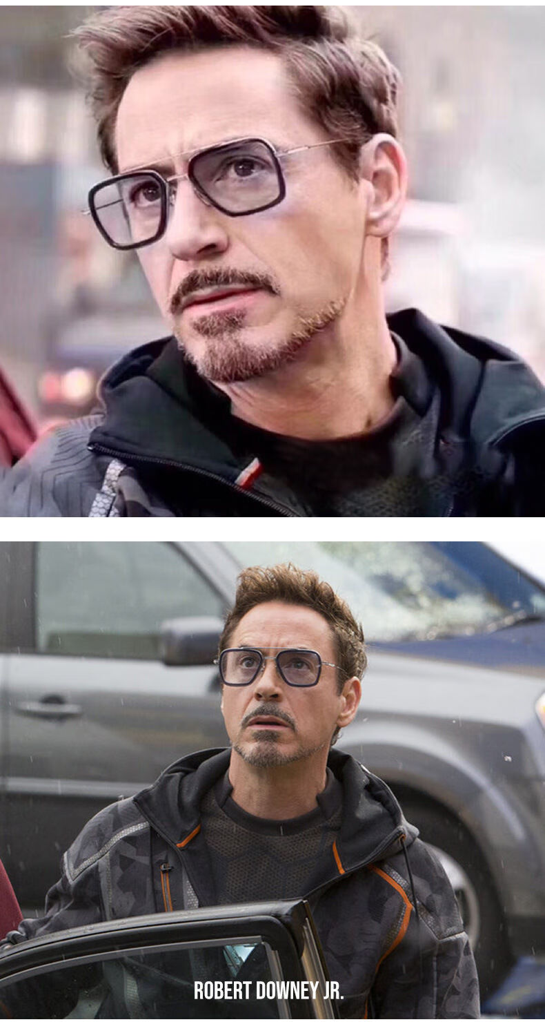 漫威钢铁侠伊迪丝太阳眼镜复古罗伯特唐尼同款眼镜复仇者联盟墨镜男