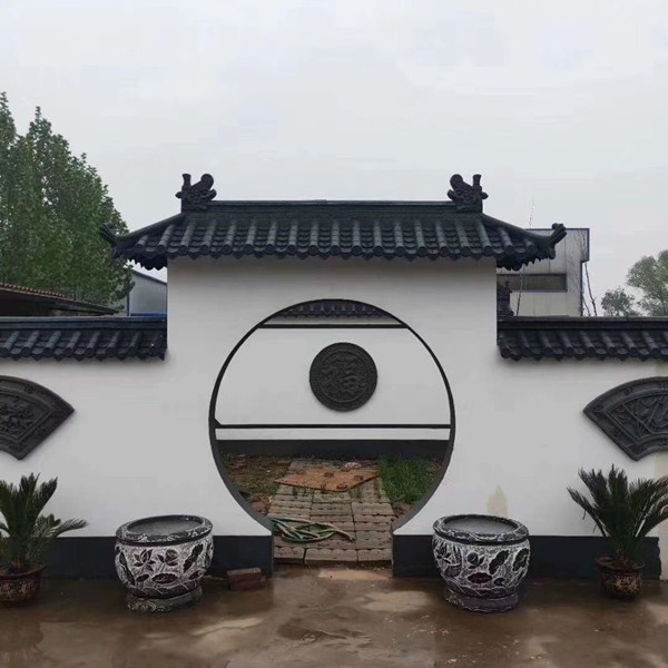 树脂瓦一体仿古瓦扇形福字装饰花窗复古瓦围墙瓦挂件古建瓦门头瓦 浅