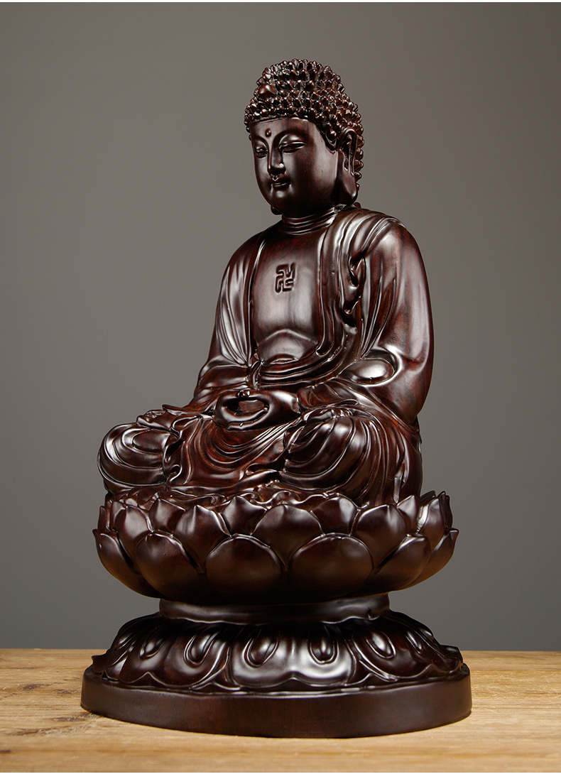 唐砖木雕释迦摩尼摆件释迦牟尼佛大日如来佛祖阿弥陀佛像红木工艺品