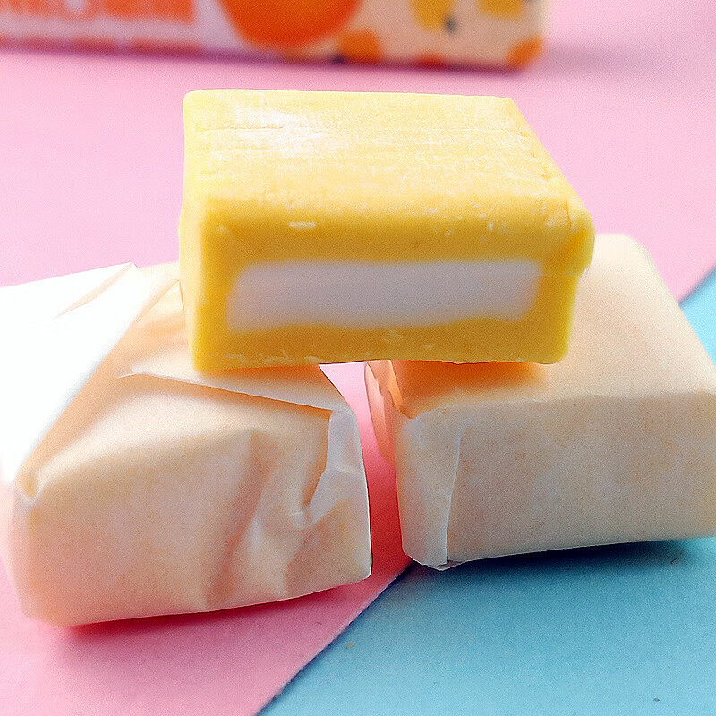 徐福记口嚼糖草莓黄桃口味混合散装软结婚庆喜糖果休闲随身小零食适用