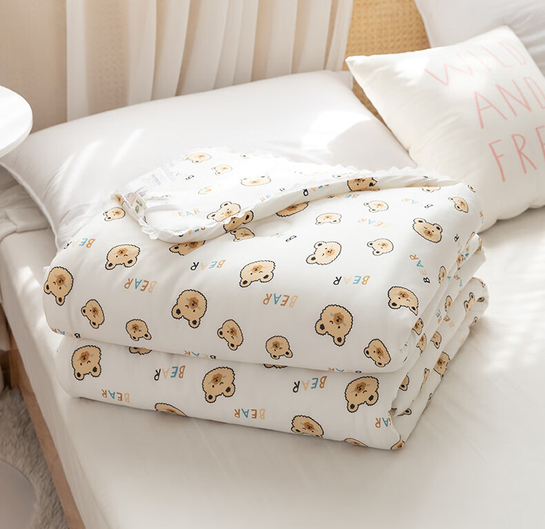 被子针织棉四季通用春秋被加厚保暖冬被空调被单人棉被芯可爱小熊儿童