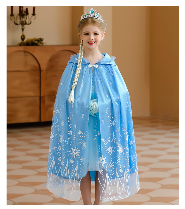 迪士尼爱莎公主披风春夏女童披肩艾莎六一儿童冰雪斗篷宝宝外出防风