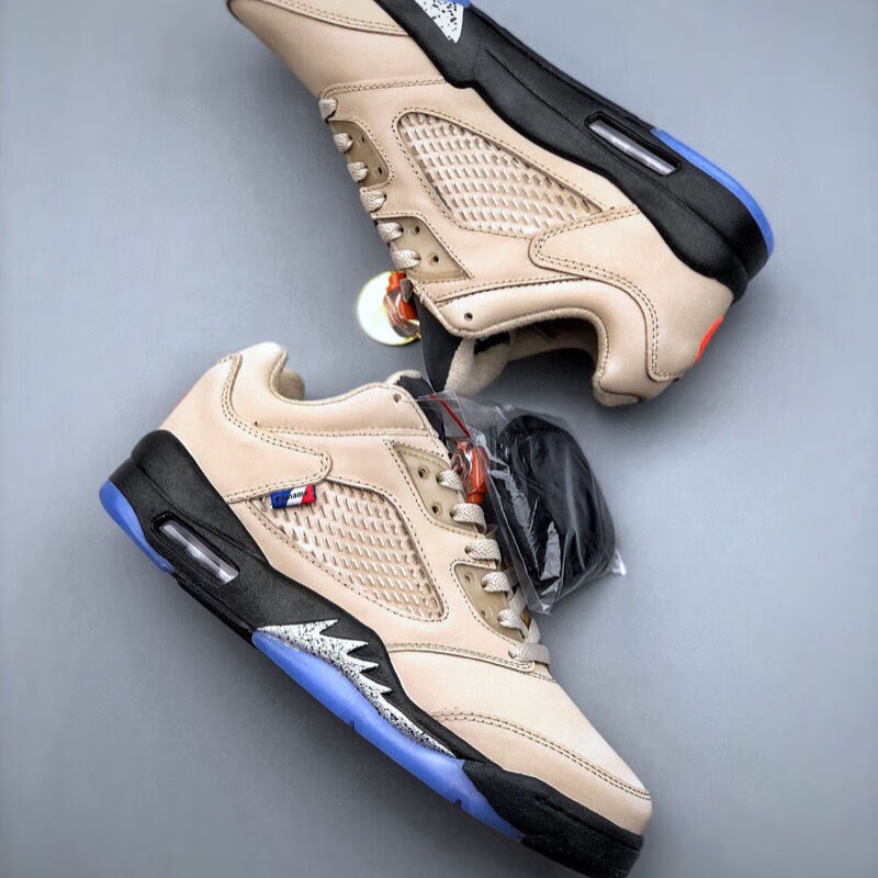 真纯原 aj5 乔5 retro low "psg" 低帮 灰蓝大巴黎联名实战篮球鞋