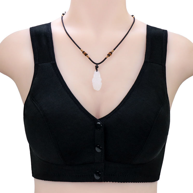 好品质女士中年妈妈内衣中老年人前扣文胸无钢圈胸罩女背心式妈妈文胸