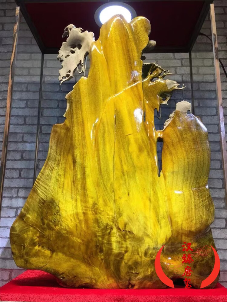 木雕根雕小叶桢楠金丝楠木雕刻一帆风顺山水根雕木雕工艺品雕摆件 带