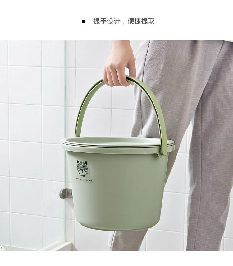 手提水桶脸盆套装家用洗脸学生洗漱盆带盖洗衣桶圆形洗车桶清洁桶北欧