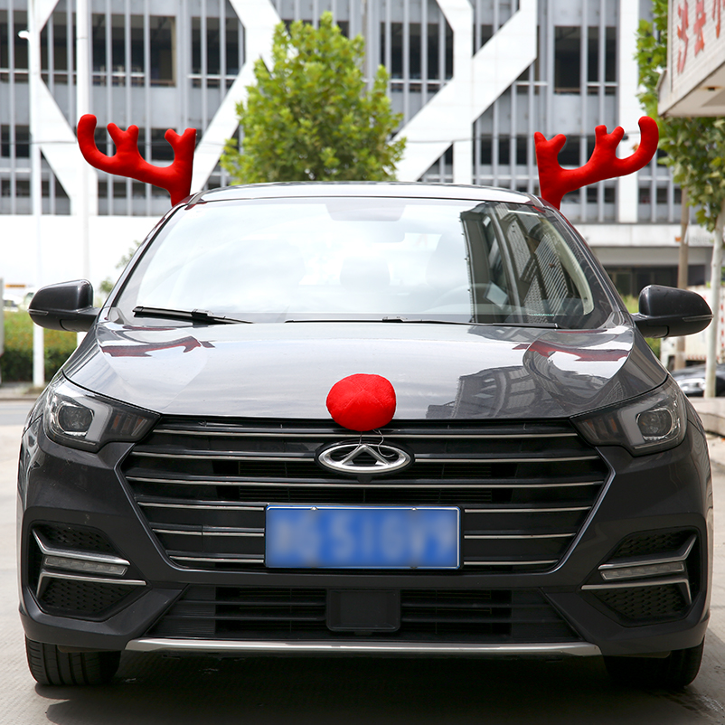 圣诞汽车鹿角车身装饰耳朵春节装饰节日汽车4s店展厅新年装饰布置新年