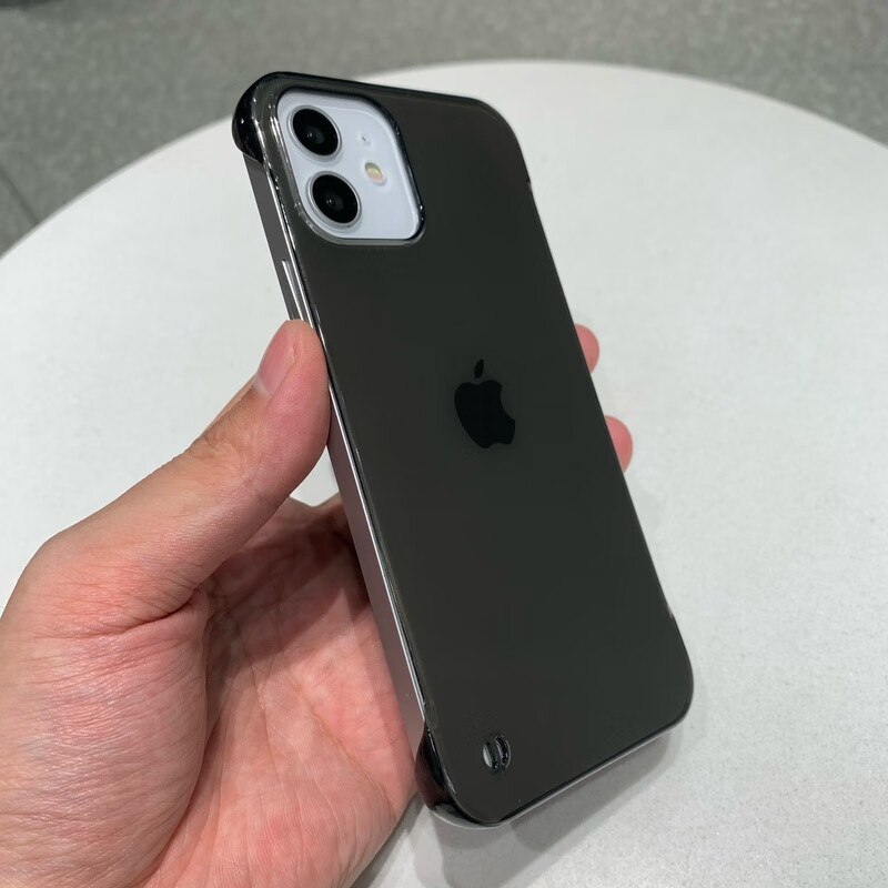 舒姆coforcare无边框半包硬壳11手机壳iphone12promax78pxr透明超透黑