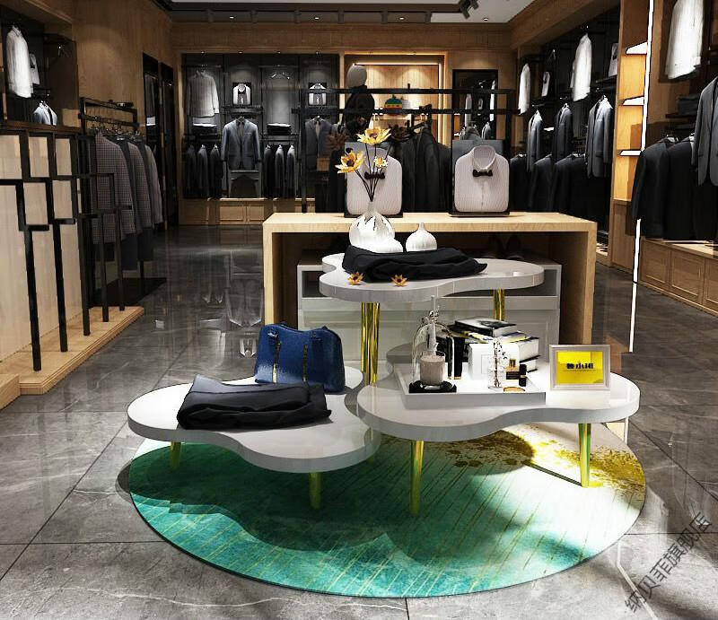 抖音上新花店中岛台服装店流水台展示台商场店铺展示桌陈列道具落地