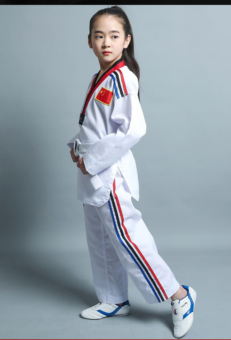 竞派同款圣动台抬跆拳道夏季道服装儿童男女款训练服长袖短袖道服道服