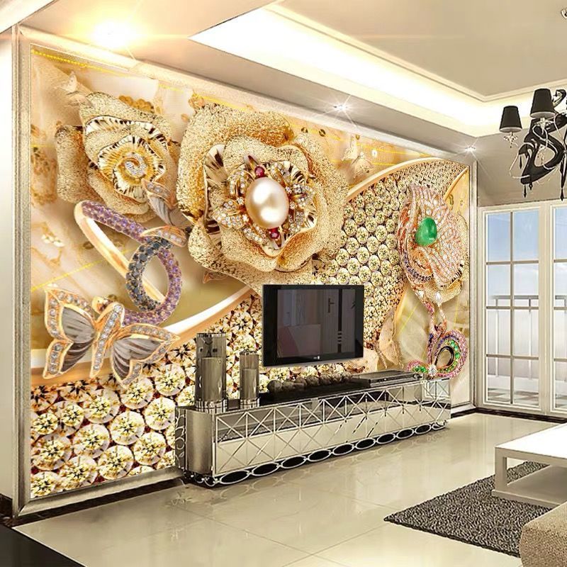 电视背景墙3d立体墙纸大气现代简约客厅5d壁画8d影视装饰款式073d平面