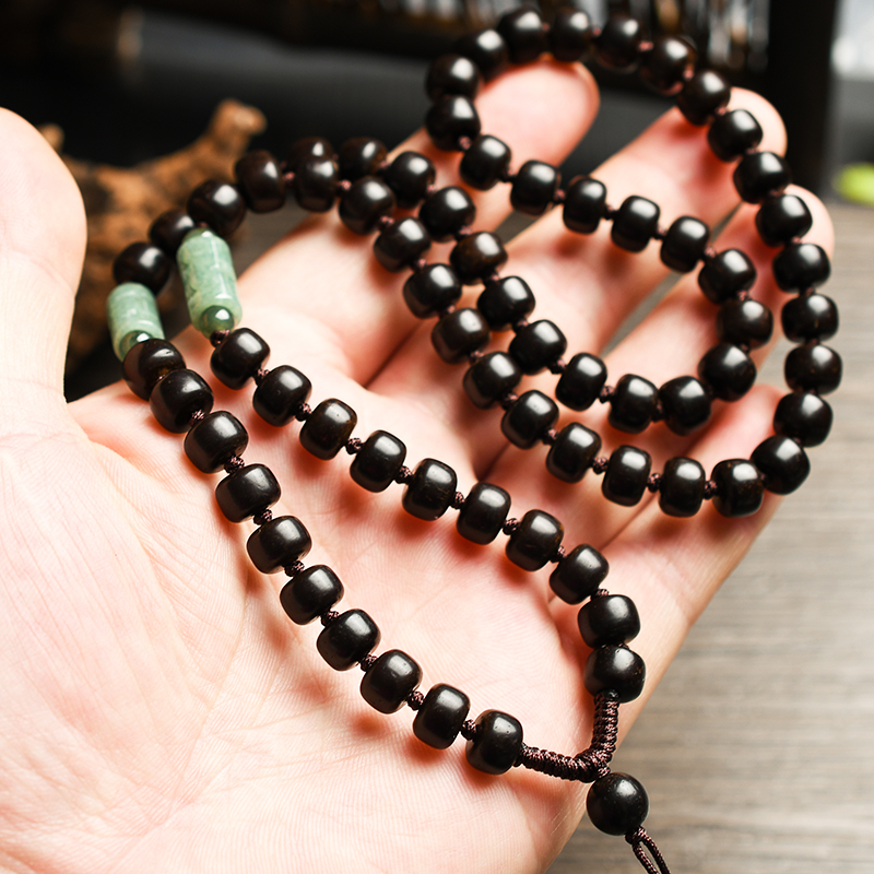 手工编织印尼椰蒂珠男挂脖 翡翠吊坠挂绳菩提玉佩女项链绳子 圆珠7mm