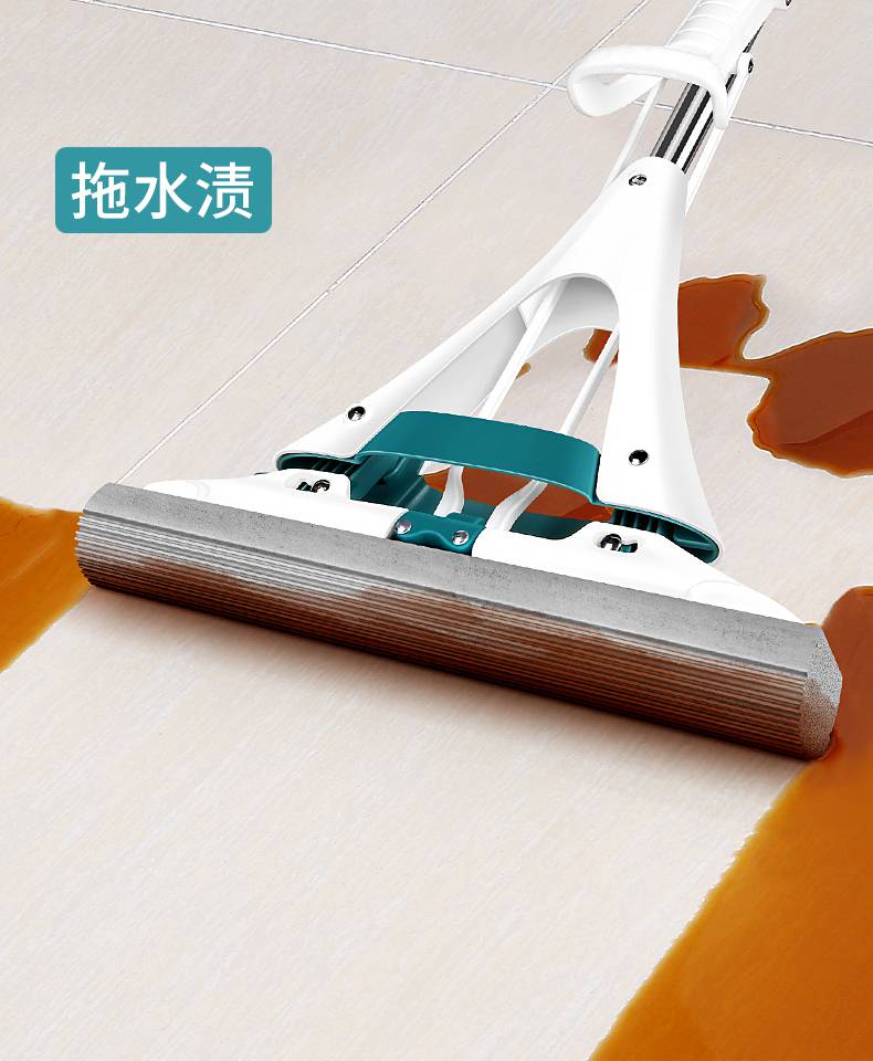 美丽雅(maryya)海绵拖把家用胶棉吸水地拖对折式挤水大号免手洗大器大
