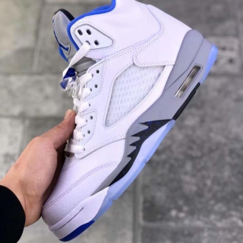 纯原新款air5"stealth"aj5白蓝中帮运动篮球鞋440888-140 440888-140